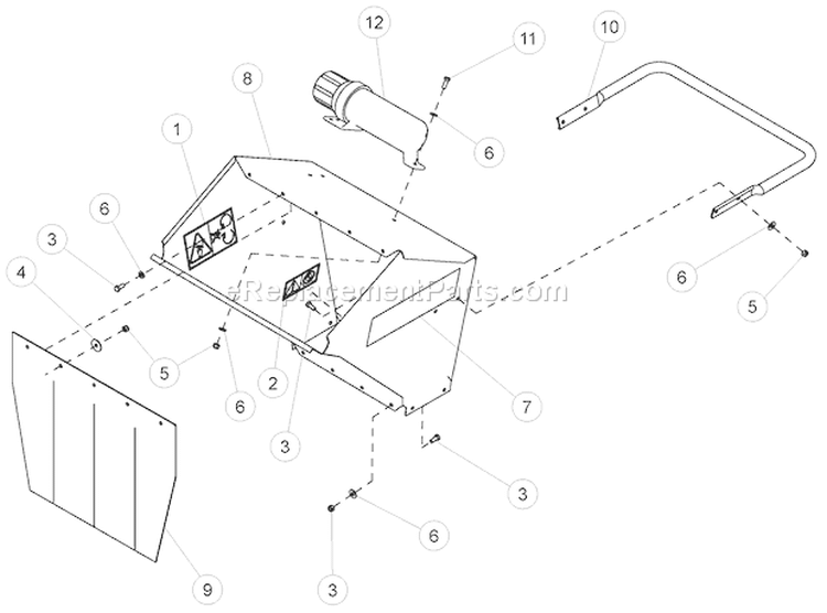 Euro Hopper Diagram and Parts List for SC3342 75311 Bear Cat Chipper Shredder